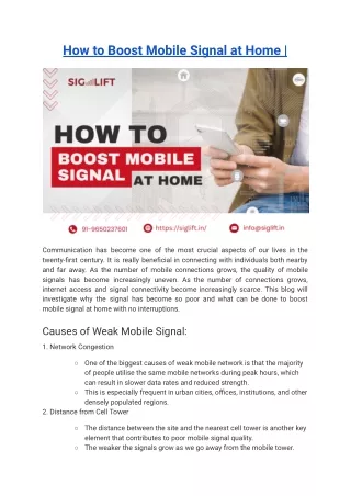 Boost Mobile Signal at Home _
