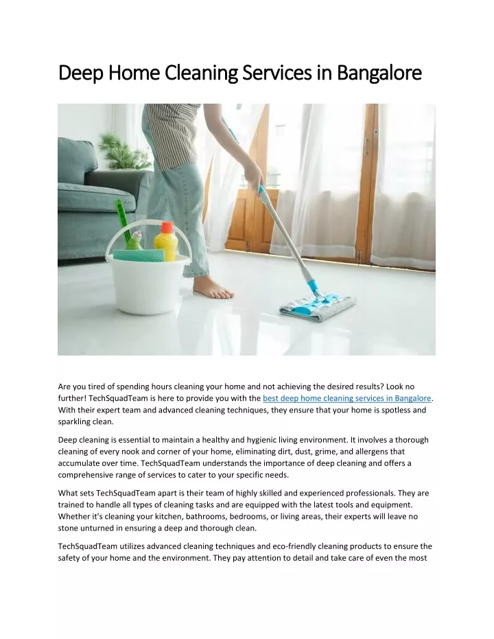 deep home cleaning servi deep home cleaning