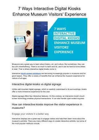 7 ways interactive digital kiosks enhance museum