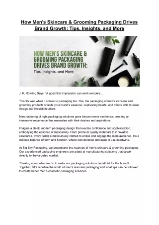 How Men’s Skincare & Grooming Packaging Drives Brand Growth_ Tips, Insights, and More