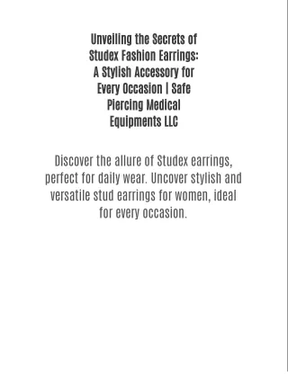 Unveiling the Secrets of Studex Fashion Earrings: A Stylish Accessory for Every Occasion | Safe Piercing Medical Equipme