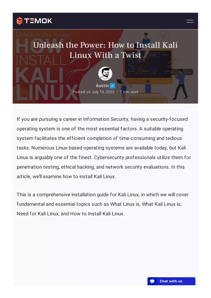 unleash the power how to install kali linux with