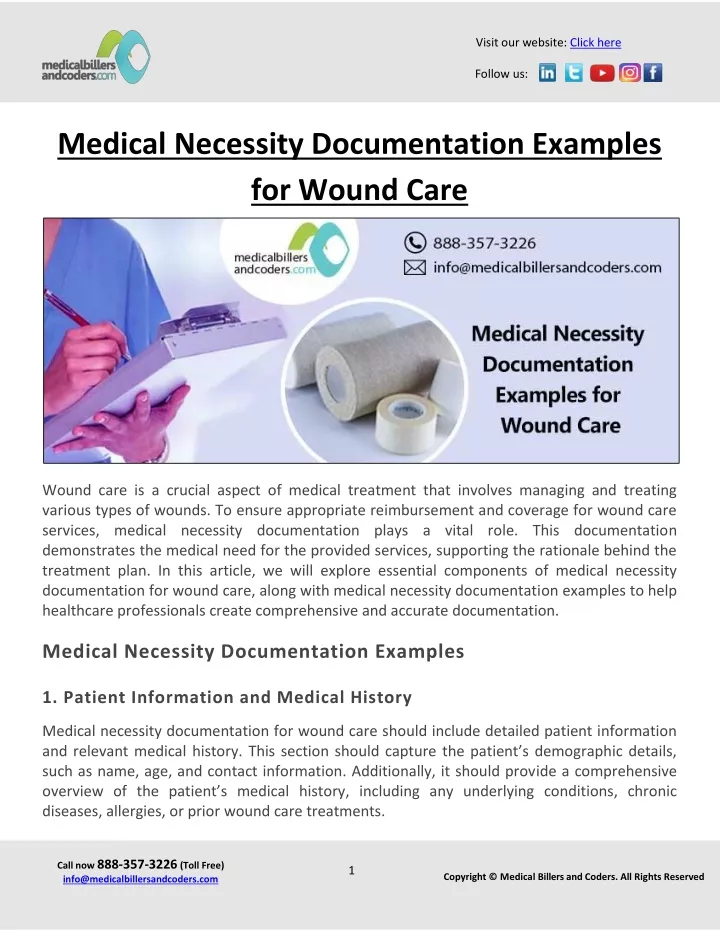 PPT - Medical Necessity Documentation Examples for Wound Care ...