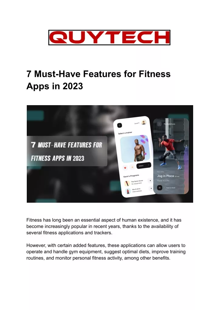 7 must have features for fitness apps in 2023