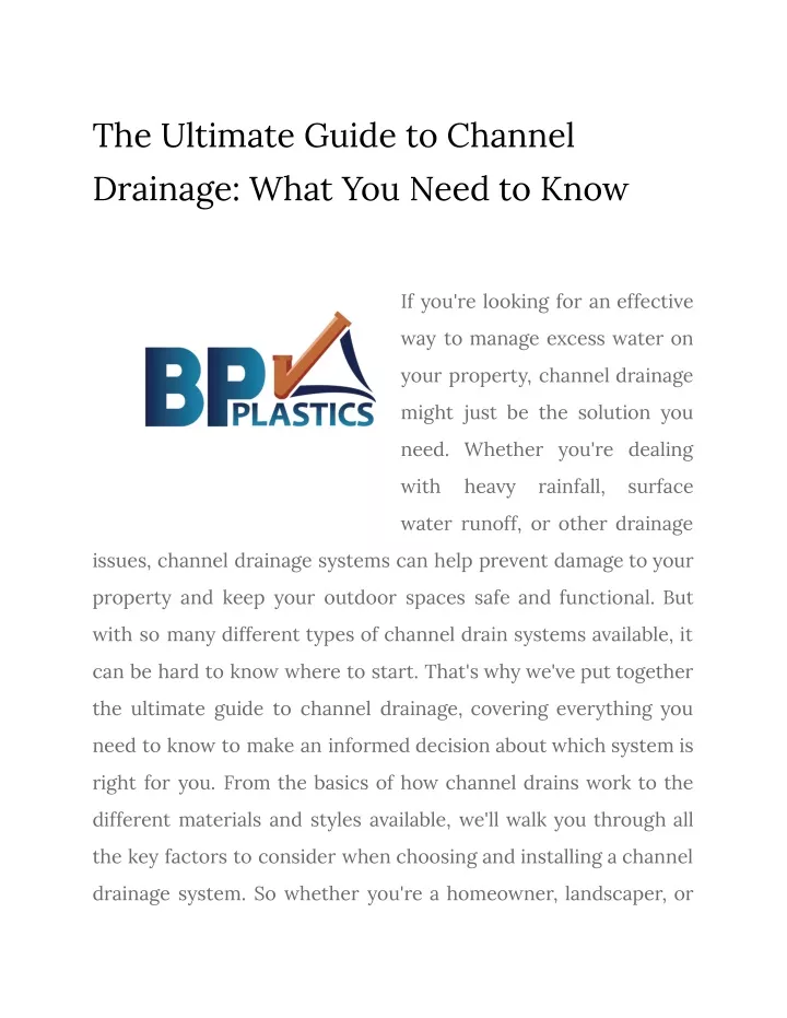 the ultimate guide to channel drainage what