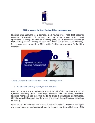 bim a powerful tool for facilities management