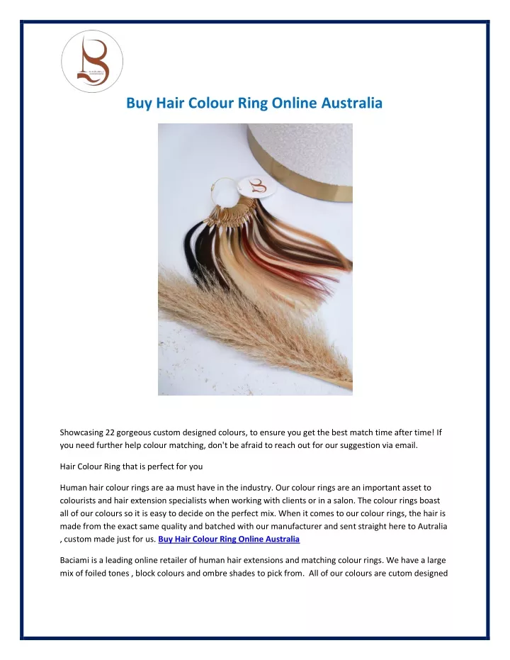 buy hair colour ring online australia