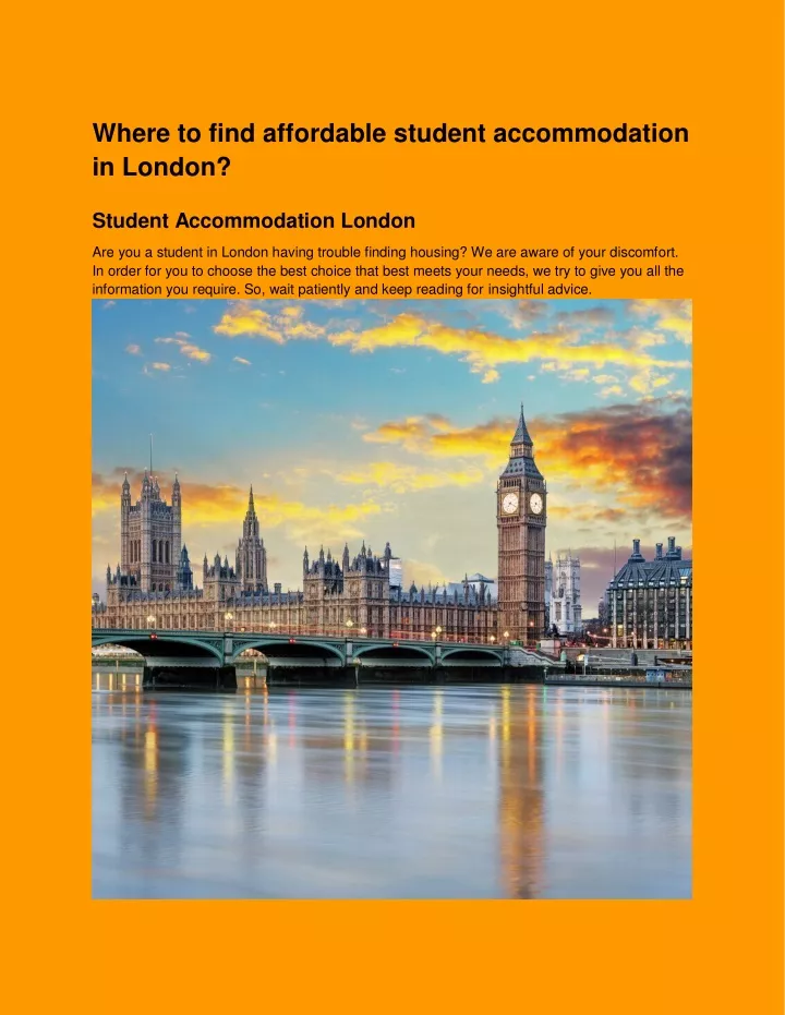 where to find affordable student accommodation