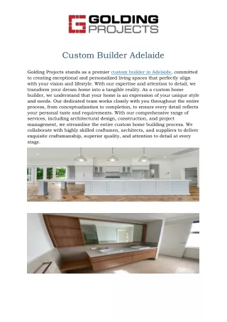 Custom Builder Adelaide