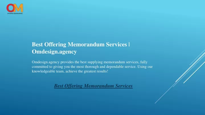 best offering memorandum services omdesign agency