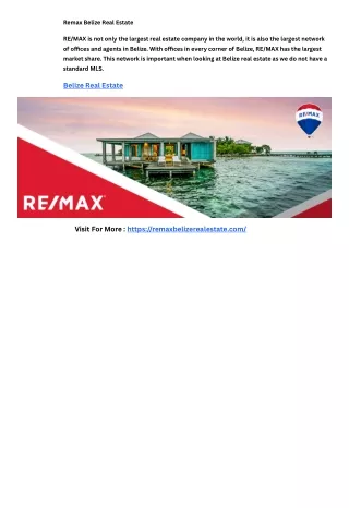 Remax Belize Real Estate