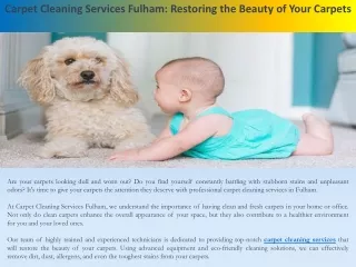 Restoring the Beauty of Your Carpets