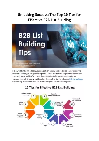 Unlocking Success The Top 10 Tips for Effective B2B List Building