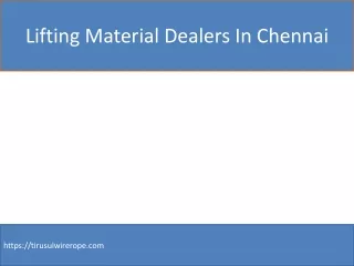 lifting equipment dealers in Chennai