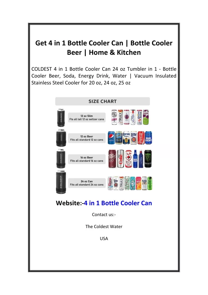 get 4 in 1 bottle cooler can bottle cooler beer