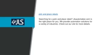 Pick And Place Robots Jlsautomation.com