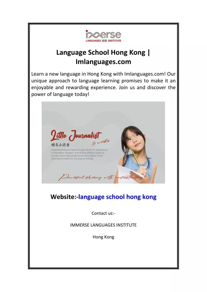 language school hong kong imlanguages com