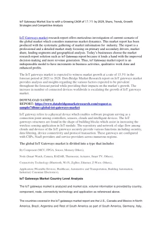 iot gateways market size to with a growing cagr