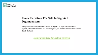 Home Furniture For Sale In Nigeria  Ngbazaar.com