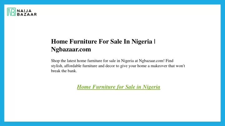 home furniture for sale in nigeria ngbazaar