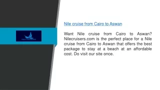 Nile Cruise From Cairo To Aswan Nilecruisers.com
