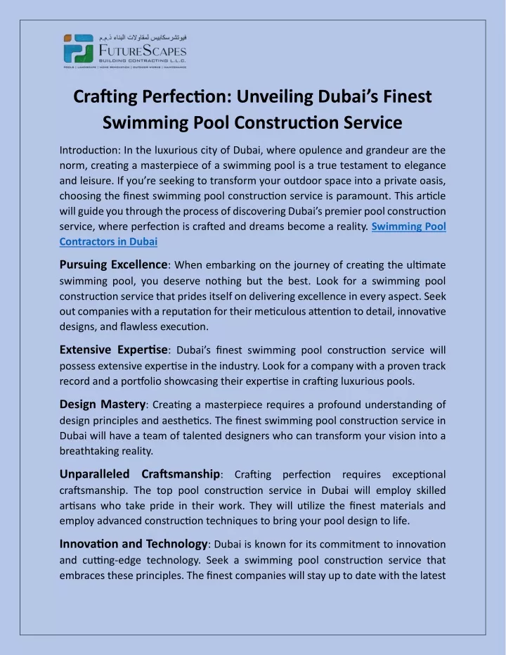 crafting perfection unveiling dubai s finest
