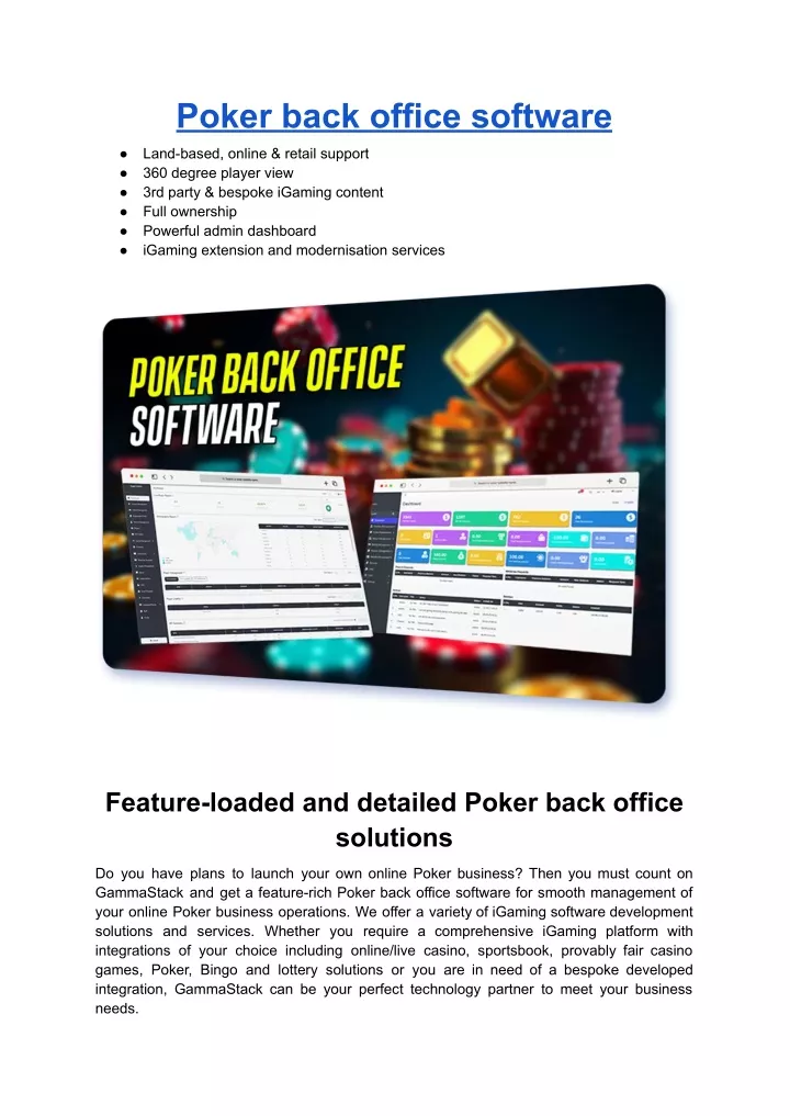 poker back office software