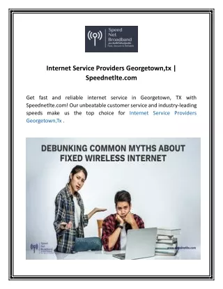 Internet Service Providers Georgetown,tx | Speednetlte.com