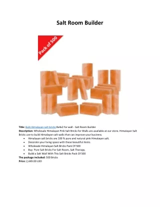 Bulk Himalayan salt bricks 8x4x2 for wall - Salt Room Builder