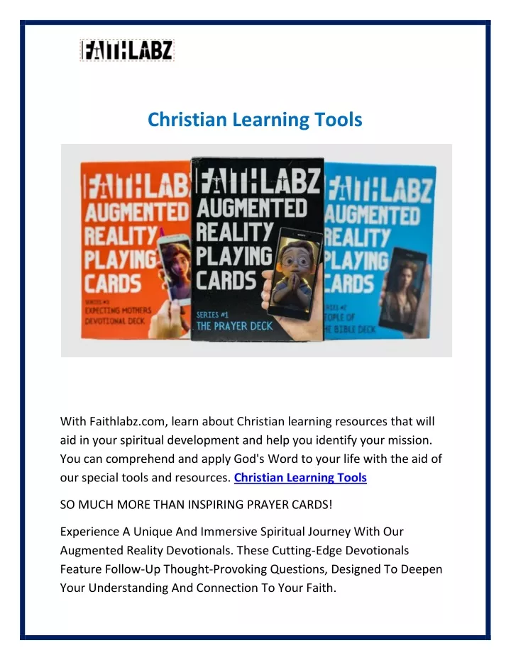 christian learning tools