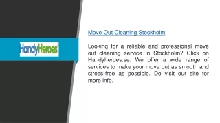 Move Out Cleaning Stockholm  Handyheroes.se
