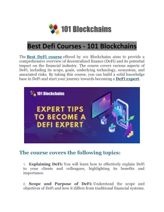 best defi courses 101 blockchains