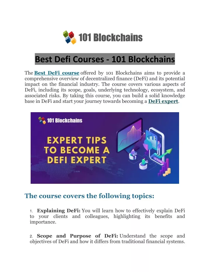 best defi courses 101 blockchains