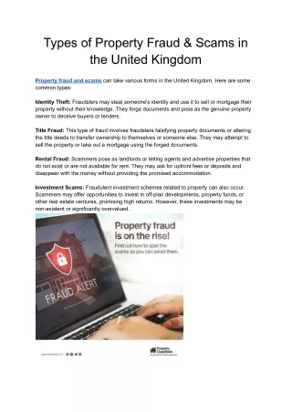 types of property fraud scams in the united
