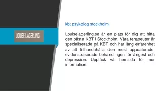 kbt psykolog stockholm  Louiselagerling.se