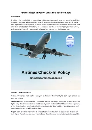 Airlines Check-In Policy