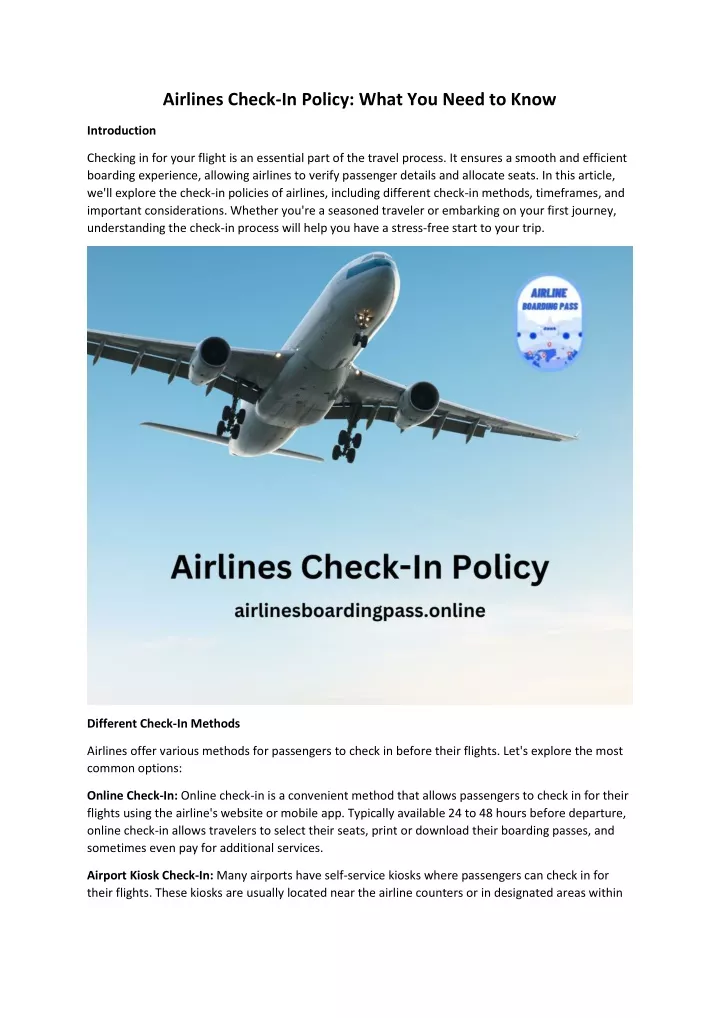 airlines check in policy what you need to know