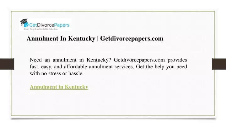 annulment in kentucky getdivorcepapers com