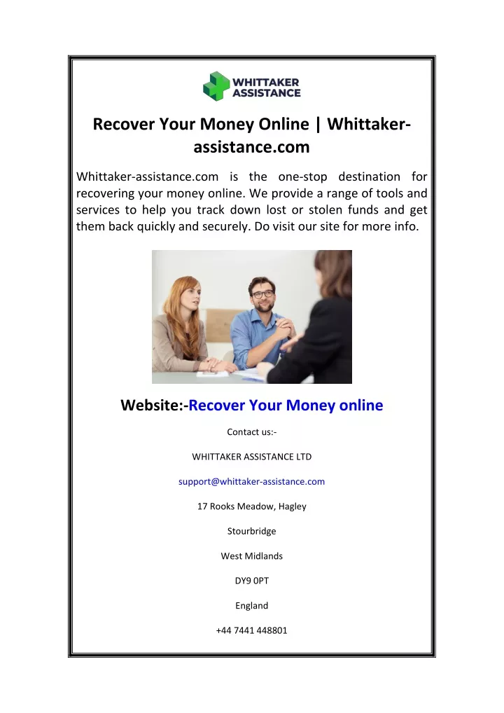 recover your money online whittaker assistance com