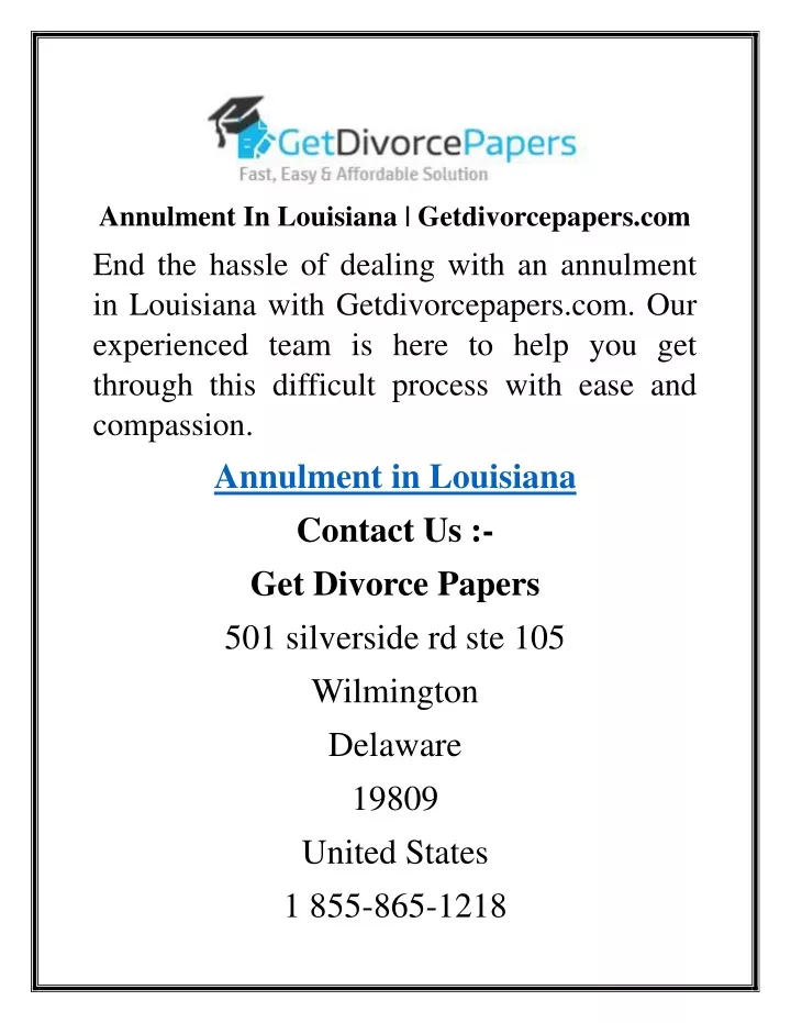 annulment in louisiana getdivorcepapers