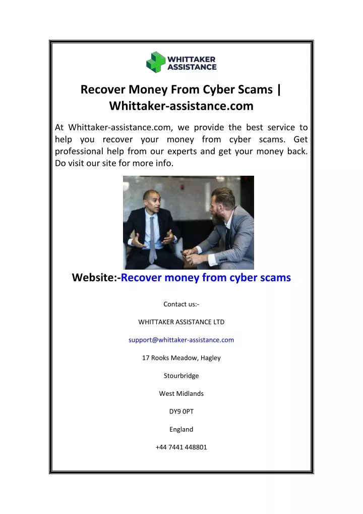 recover money from cyber scams whittaker