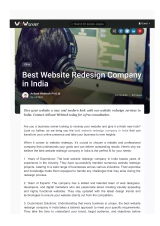 Best Website Redesign Company in India