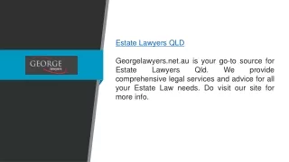 Estate Lawyers Qld  Georgelawyers.net.au