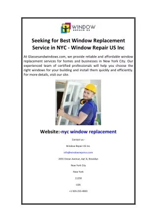 seeking for best window replacement service
