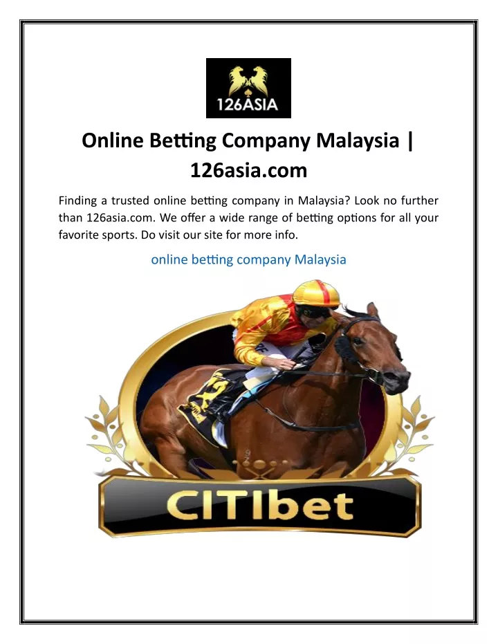 online betting company malaysia 126asia com