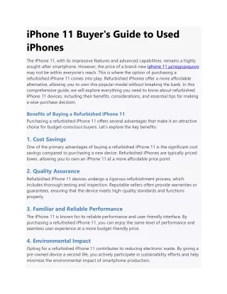 iPhone 11 Buyer