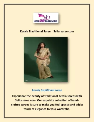 Kerala Traditional Saree | Sellursaree.com