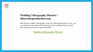 Wedding Videography Phoenix  Minavideoproduction.com