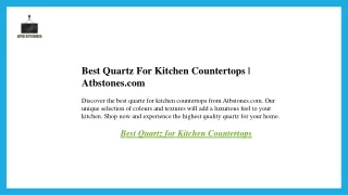 Best Quartz For Kitchen Countertops  Atbstones.com