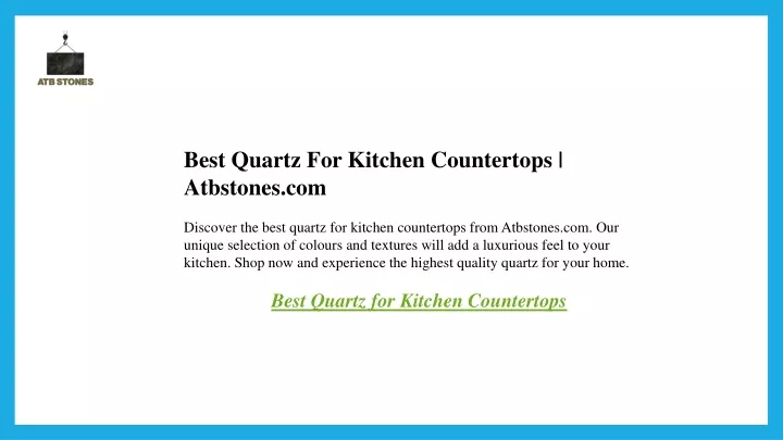 best quartz for kitchen countertops atbstones